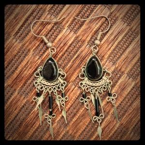 Black dangly earrings