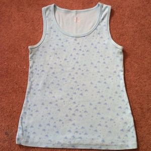 No Boundaries light blue heart print tank top