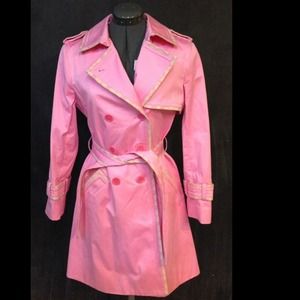 COACH LEATHER WEAR PINK TRENCH COAT SIZE 6