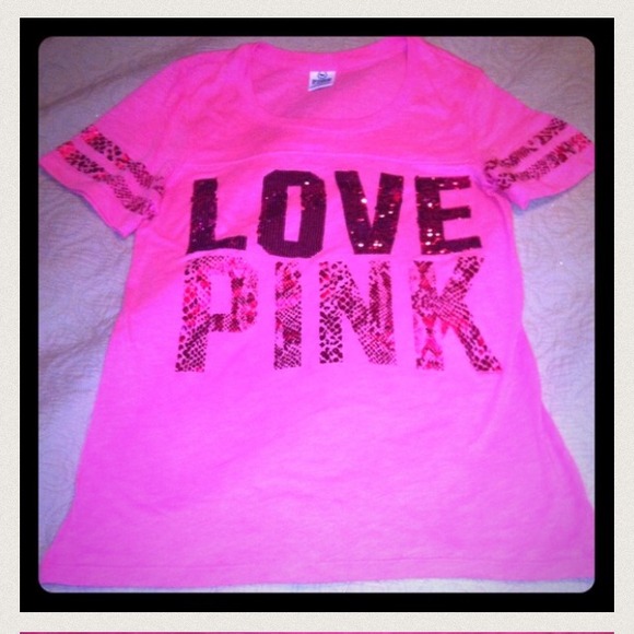 SOLD ON BUNDLE💕Victoria's Secret Pink Bling Tee💕 - Picture 4 of 4