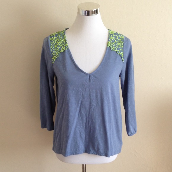 New Neon Embroidery Open Back Top