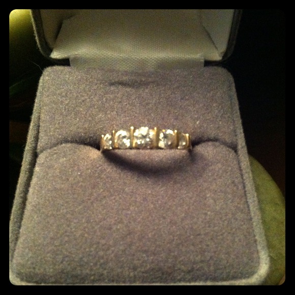 Diamonique Gold Anniversary Ring