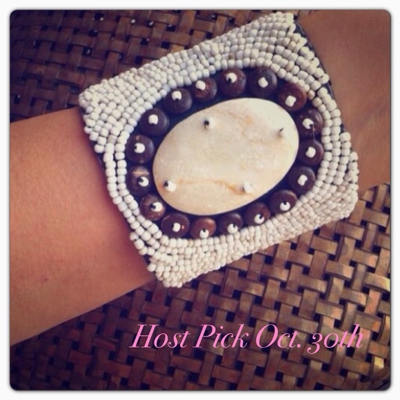 Hand beaded arm cuff