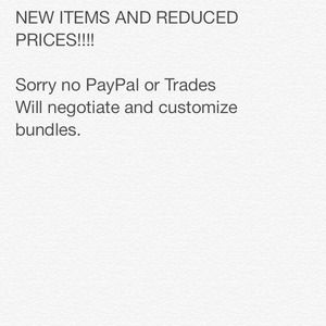 New items and REDUCED prices!