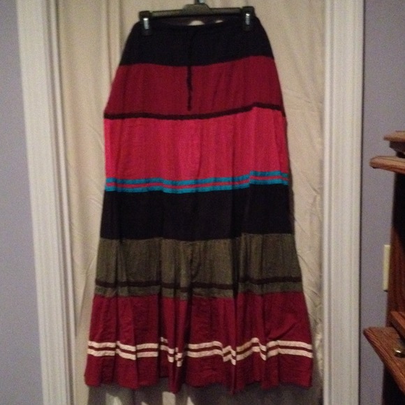 Multi colored layered skirt