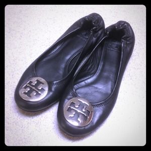 Tory Burch Black Reva Flats Size 7.5