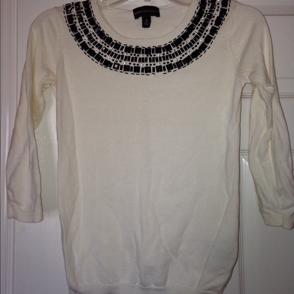 Cream Embellished Sweater