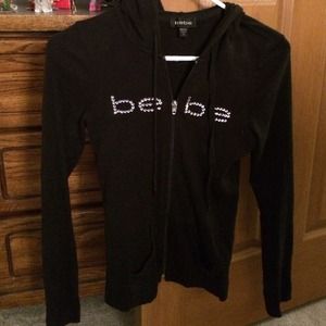 BEBE rhinestone zipup hoodie NWOT