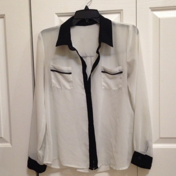 sheer white collared shirt 🍂
