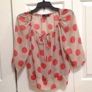 polka dot sheer shirt 🍂