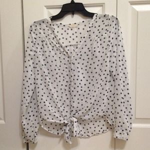 white polka dot sheer shirt 🍂