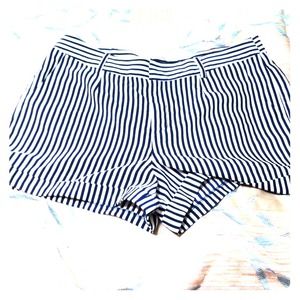 White and navy blue shorts