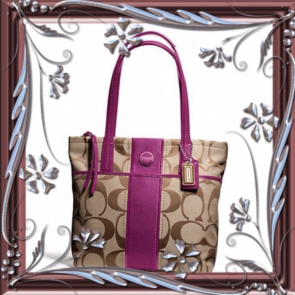 SOLD LOCALLY! Coach Signature  Striped handbag