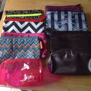 Nine makeup bags