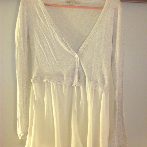 A gray and cream colored blouse. Worn only twice! - Picture 1 of 1