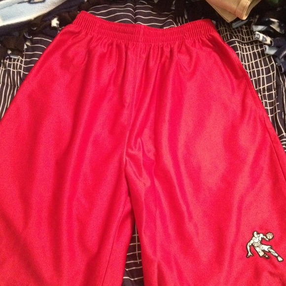Red basketball shorts