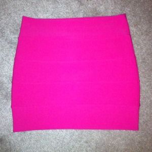 HOT PINK body con skirt
