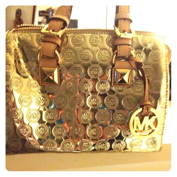 Small MK gold mirror bag