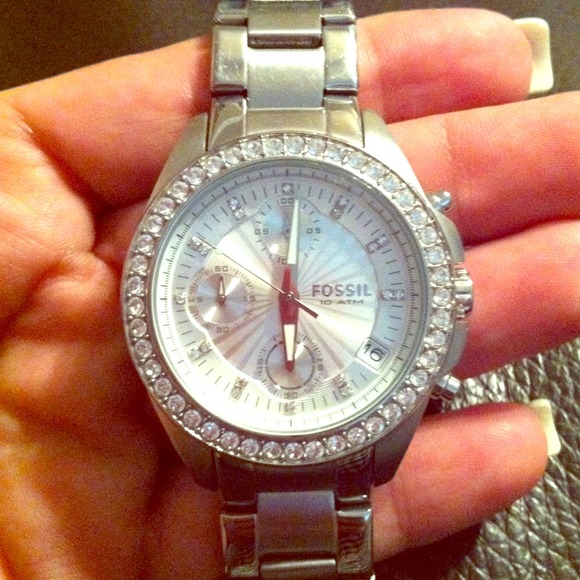 **Sold**. Silver Fossil Stella watch