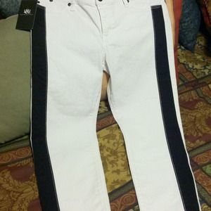 White and black denim jeans/new low price NWT