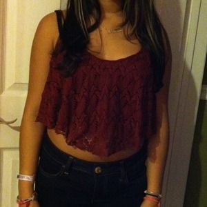 Maroon Crop Top