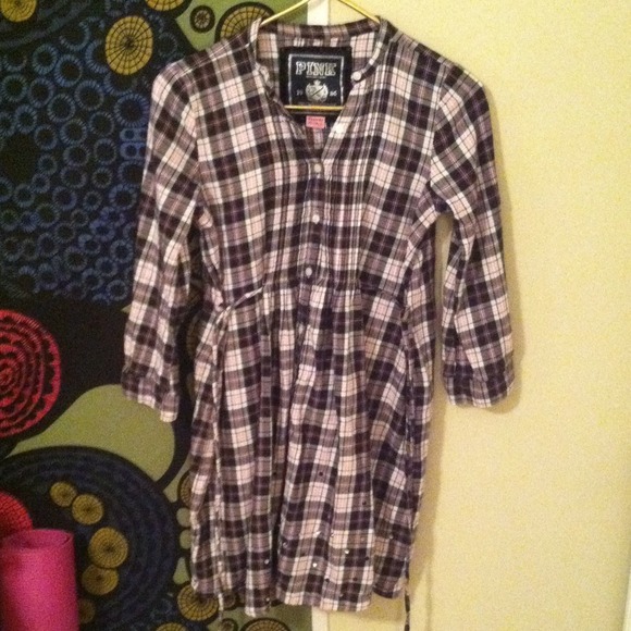 PINK Vic secret plaid baby doll dress