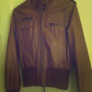 Tan pleather jacket