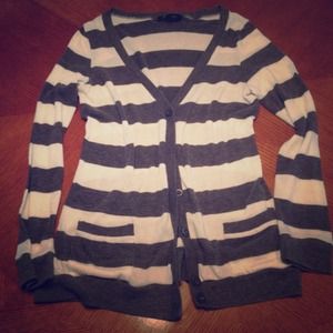 Forever 21 Grey and White striped cover up