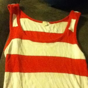 J Crew red and white striped tank top
