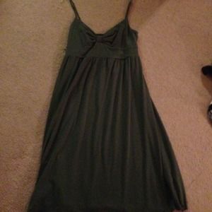 Flirty and Fun Simple olive green strappy dress