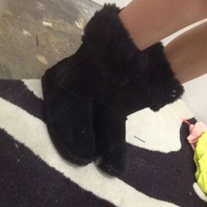 black fur American eagle boots!