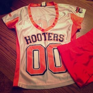 Hooters jersey and shorts