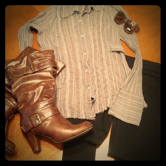 Horizontal striped button up from The Buckle