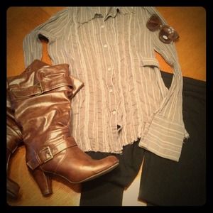 Horizontal striped button up from The Buckle