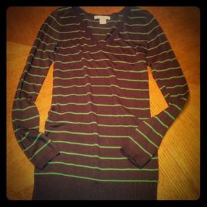 Charlotte Russe brown and green striped sweater