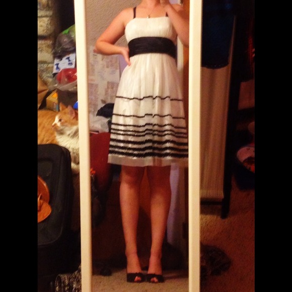 Bundle trade: White winter dress & black silk top