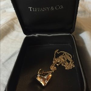 Tiffany Etoile Heart Charm w/ Diamonds and chain