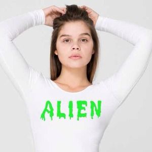 SLIME White Long-Sleeve Crop Top