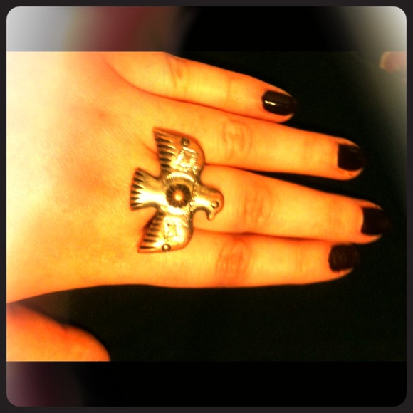 Boho tribal eagle ring