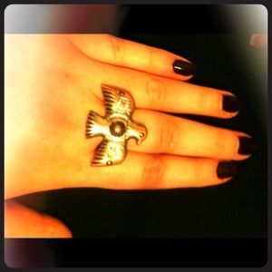 Boho tribal eagle ring
