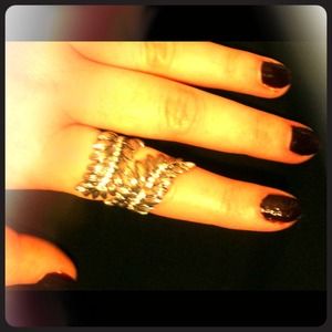 Silver leaf wrap ring