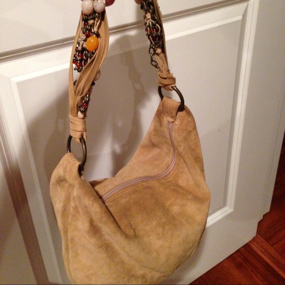 Suede / jeweled Neiman Marcus bag made in Italy