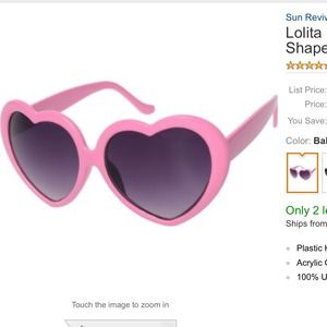 Pink heart shaped sunglasses