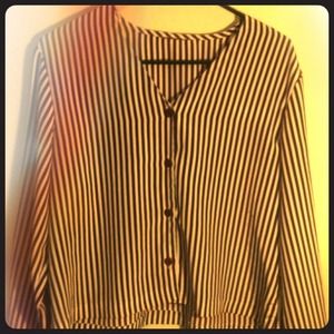 Maroon and white stripped silky shirt