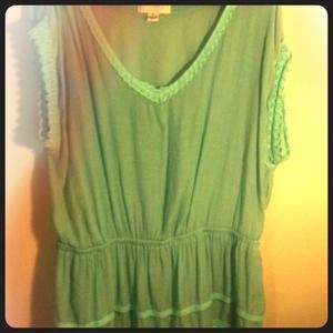 Blueish green flowey boho top