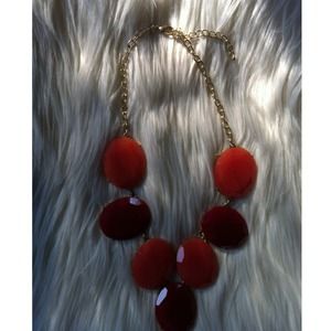 Orange & Red Oval Statement Necklace -$13 OBO!