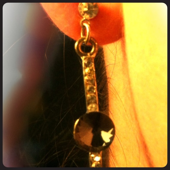 Silver pin earrings