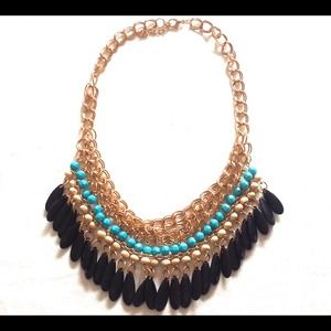 Turquoise Beaded Statement Necklace