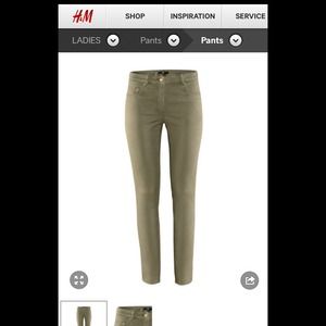 H & M skinny jeans in olive NWT perfect for fall