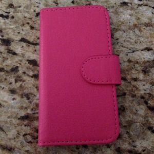 Pink iPhone 5c wallet case.